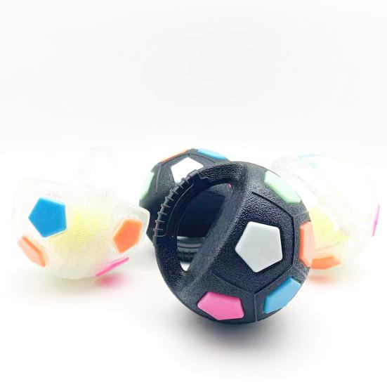 Dog Calming Ball Interactive Football Design Dog Toy Pets Toss And Fetch Toy with Squeaker Treat Dispensing for Small Medium Large Dogs