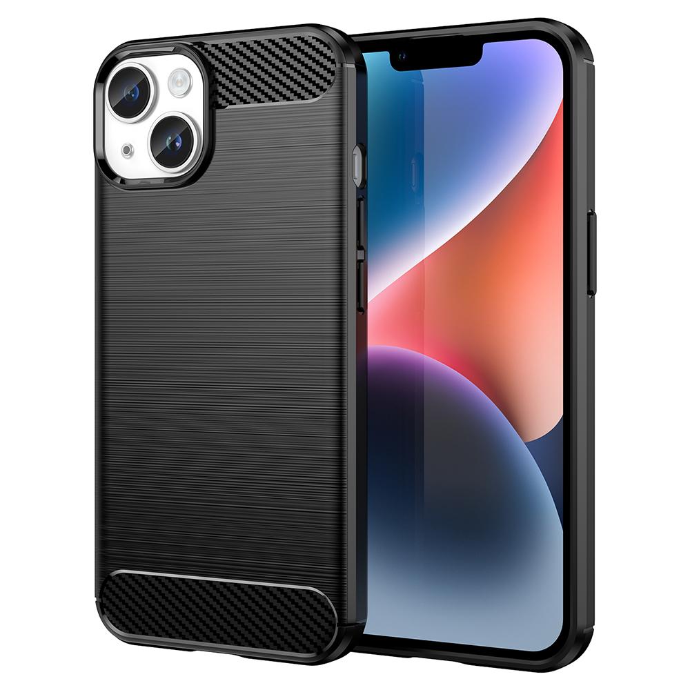 

AMORUS For iPhone 14 Plus Case Carbon Fiber Texture Brushed Protective Phone Cover