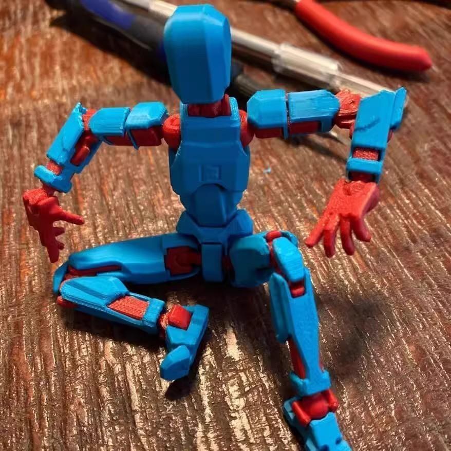 Lucky 13 Vollbewegliche Puppe 3D-gedruckt 3. Generation Dummy-Spielzeug mit 4 Waffen 3 Handtypen Rot Schwarz