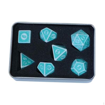 7 Stück Acryl Würfel D4 D8 D10 D12 D20 mit Aufbewahrungsbox Polyedrisches Set