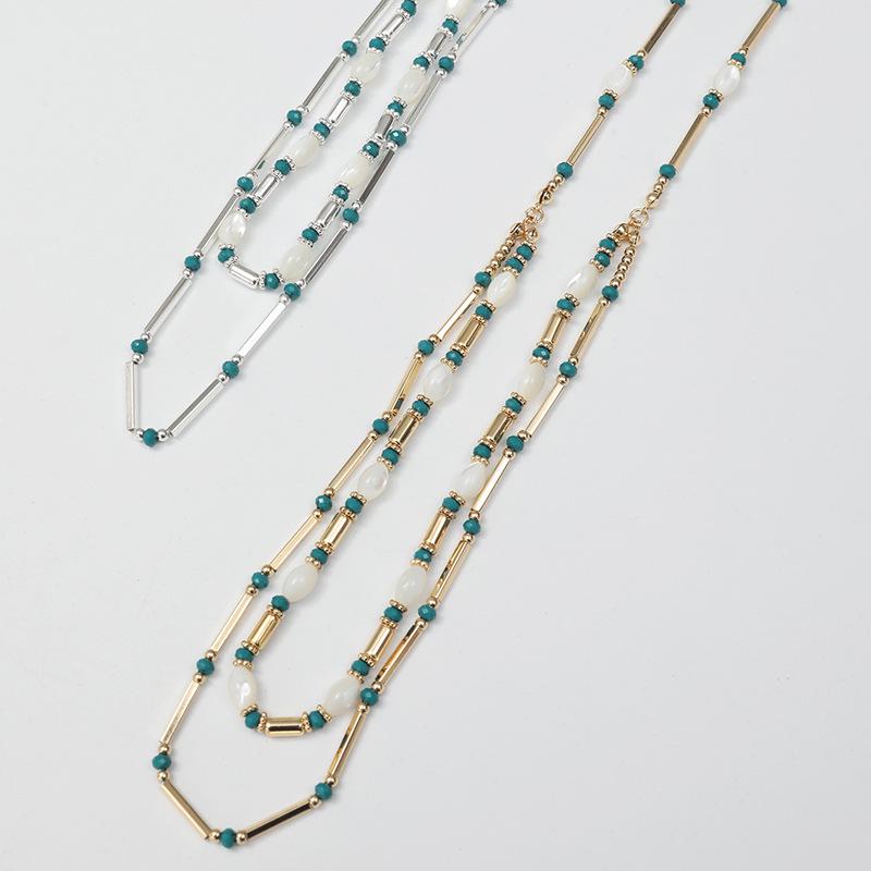 Exotic Shiny Metal Beads Long Necklace: Simple & Versatile Fashion Chain