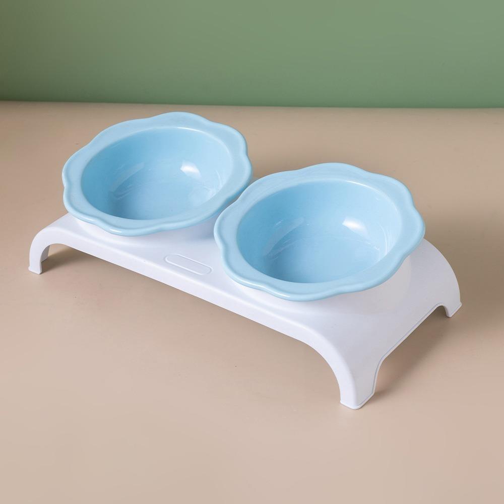 

Non-Slip Pet Food Feeder Flower Shaped Dogs Slow Feeder Bowls Elevated Water Dish for Cats Dogs синий