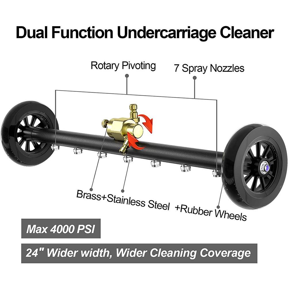 4000 PSI Car Chassis High Pressure Washer 22 Inch Dual Function Undercarriage Surface Cleaner Floor Wash Water Broom