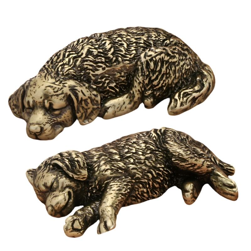 Metal Animal Statues Figurines Retro Dog Statue Figurines Sculptures Tabletop Centerpieces Home Decors Collectibles