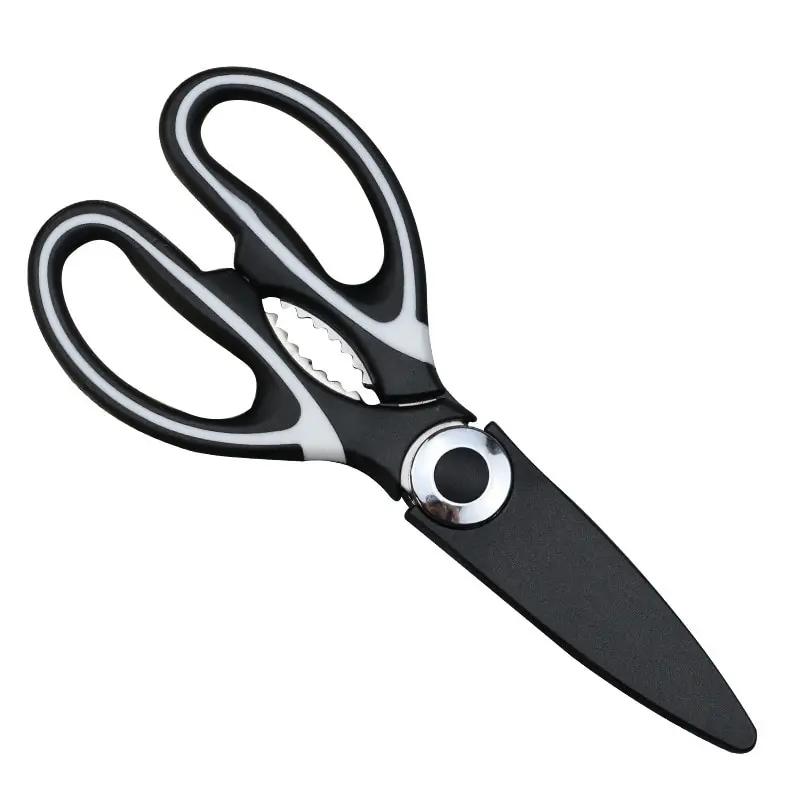 Scissors Stainless Steel Kitchen Household Bone Scissors Chicken Wings Fish Chopper Bottle Opener Clip Walnut Kitchen Tools CLE