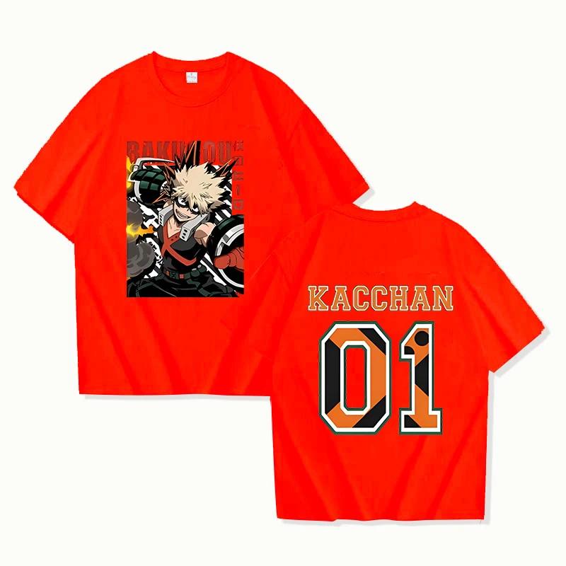 

Hot Anime Bakugou Katsuki 01 Printing T-shirt Women Men Fashion Short Sleeve Street Casual Personality Y2k Summer T-shirt S