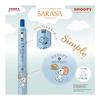 Zebra Snoopy Sarasa Clip Gel Pen, 0.5mm, Simple Art, 3 Color Set, JJ29-SN-WS-AZSA3, Pigment Ink, Water-Resistant, Light-Resistant, Resin Grip,