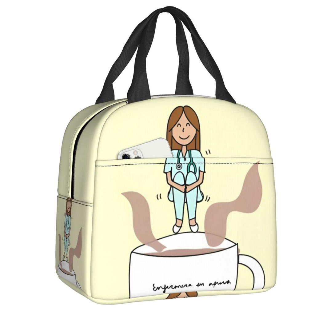Custom Doctor Nurse Medical Medicine Insulated Lunch Tote Bag for Women Portable Thermal Cooler Food Lunch Box School