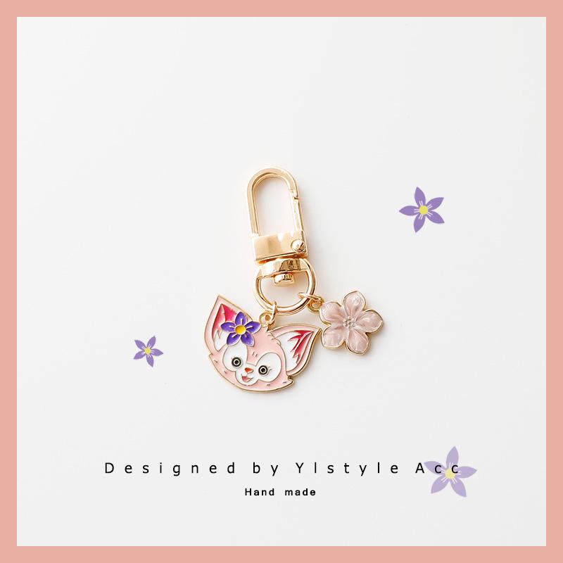 

Handmade Cute LinaBell Fox Flower Keychain Pendant - Anti-lost Accessory.