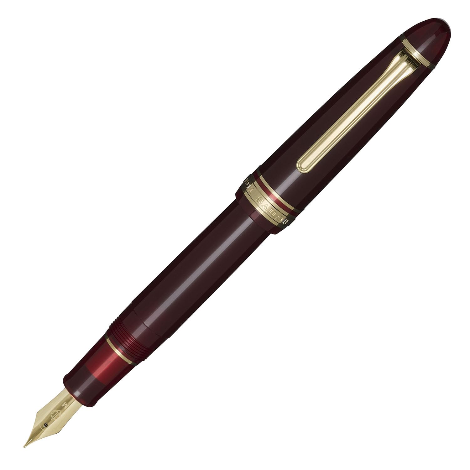 Sailor Profit Casual L Basis Gold Trim Fountain Clear Made in Medium Pen, Red, Japan, Nib, 11-0822-430