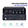 U202 USB Audio Interface with Mic Preamplifier XLR/TSR/TS Ports Professional 32-Bit/192kHz Computer Recording Streaming Device