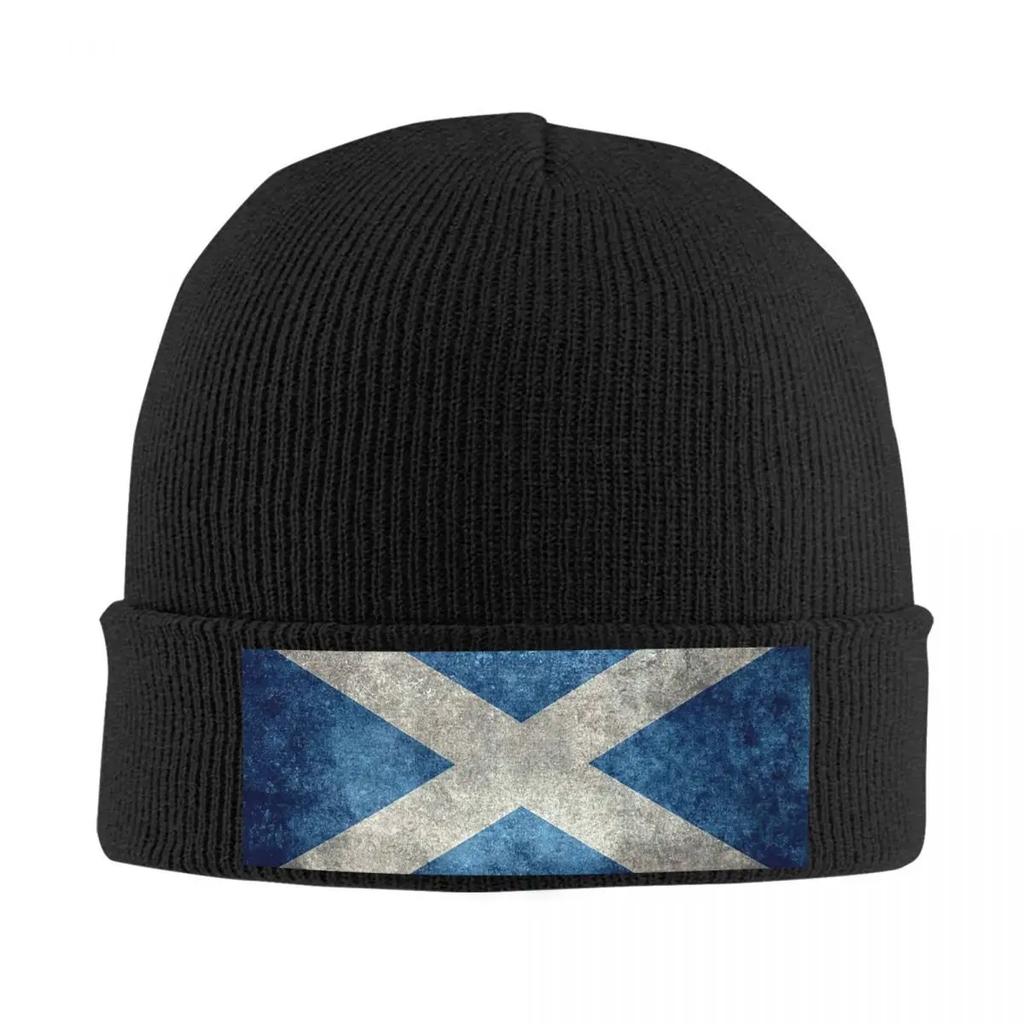 New Flag Of Scotland Grungy Vintage Version Warm Knitted Cap Hip Hop Bonnet Hat Autumn Winter Outdoor Beanies Hats For Unis