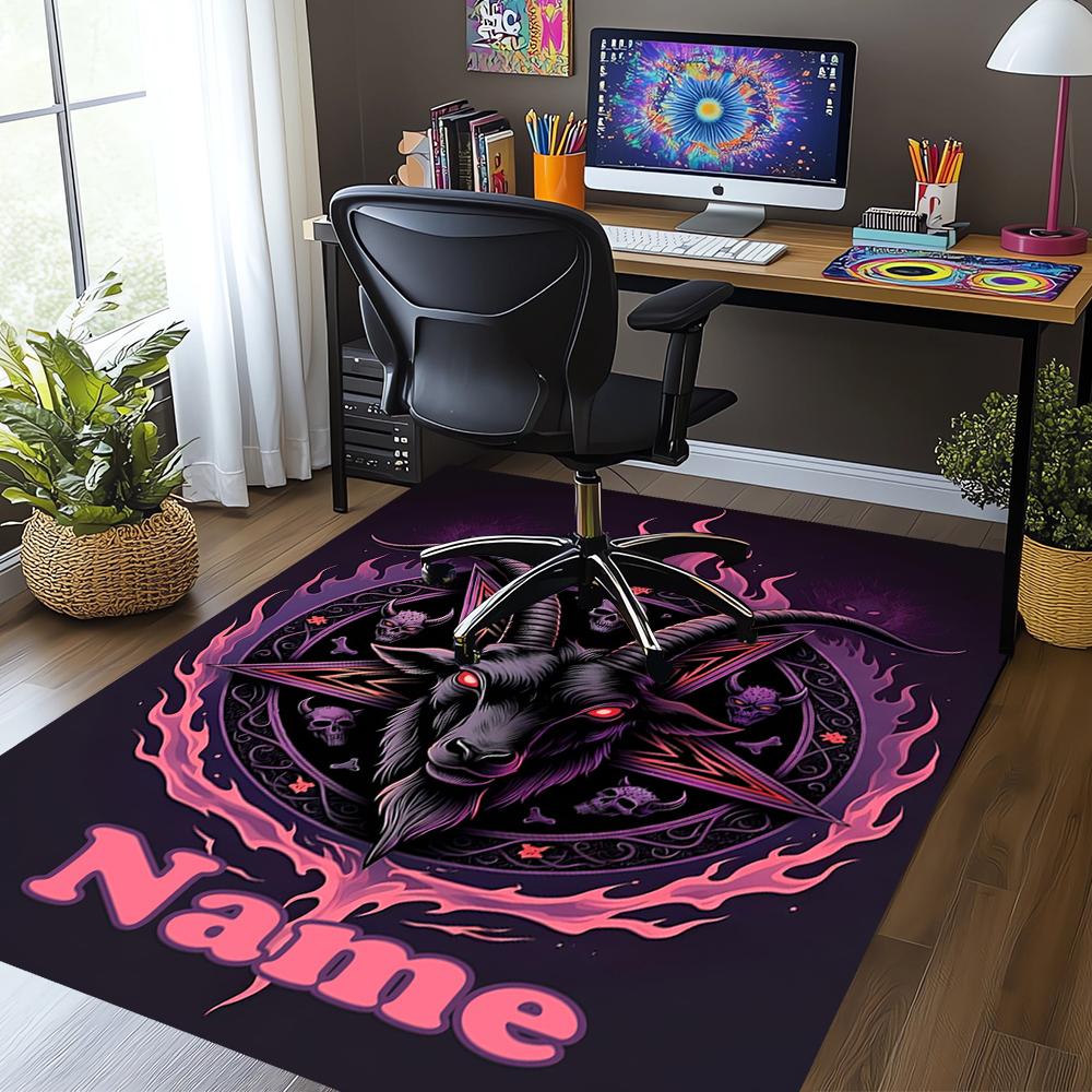 Custom Name Goat Printed Carpet,Rug for Office Chair Living Room Bedroom Kitchen Room Decor Gifts.