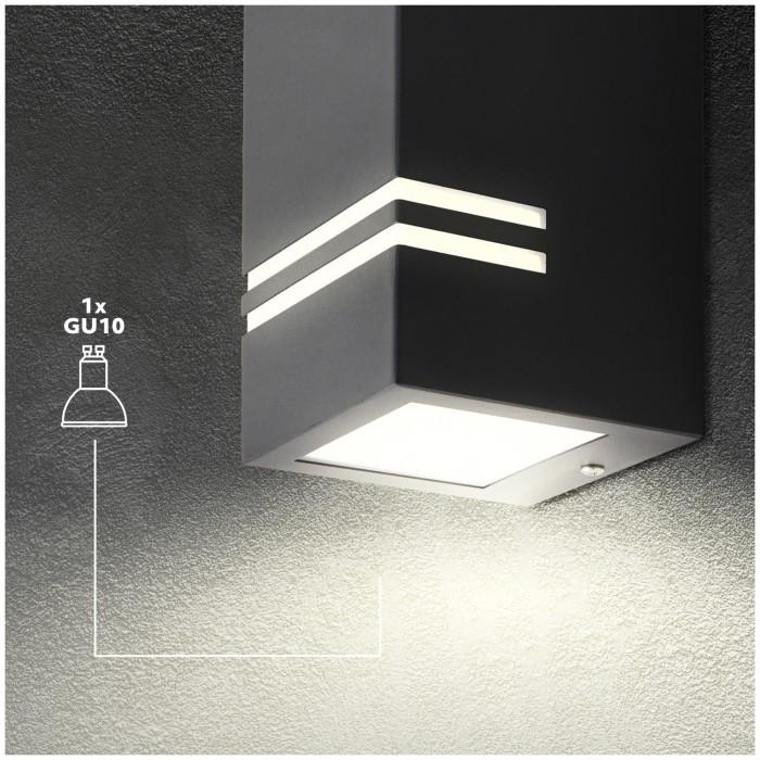 Garden Wall Lamp 1xGU10 IP44 Gray