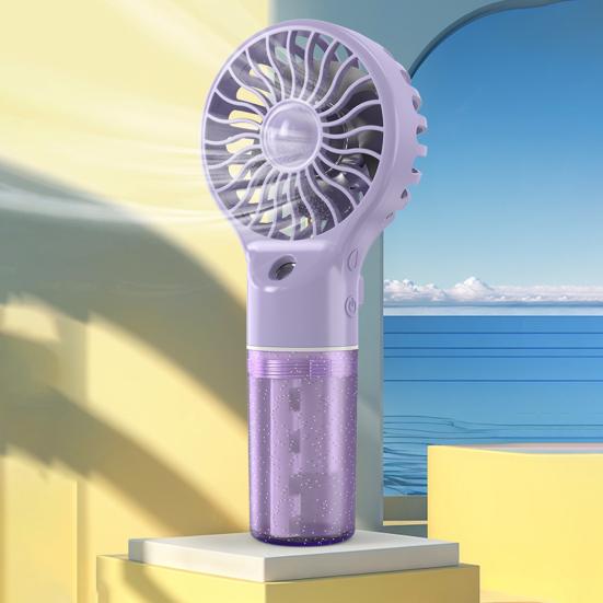 Misting Handheld Fan with 4 Speeds Settings Portable Mist Spray Summer Cooling Fan USB Rechargeable Travel Outdoor Personal Fan