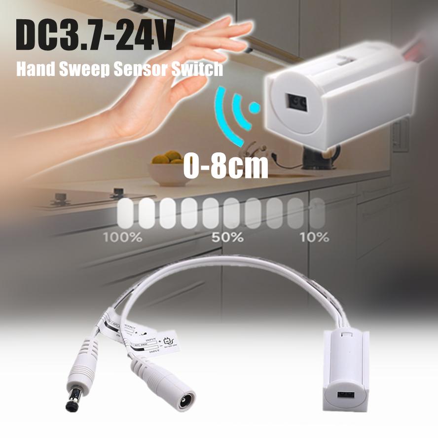 3.7~24V 100-0% Infinite Dimming Hand Sweep Motion Sensor Switch 12V 24V Home Lighting Accessory Light Strip Bulb Control Dimming
