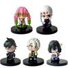 5-15Pcs Q Version Demon Slayer Sitting Ghost Doll Tanjiro Nidouzi Inosuke Zenizu Toy Figural Pvc Model Gift