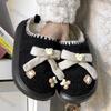 Fashion Women Winter Warm Flat Cotton Slippers Female Cute Bear Home Furry Thick Warm Slides Ladies Comfort Non Slip Indoor Cotton Shoes
