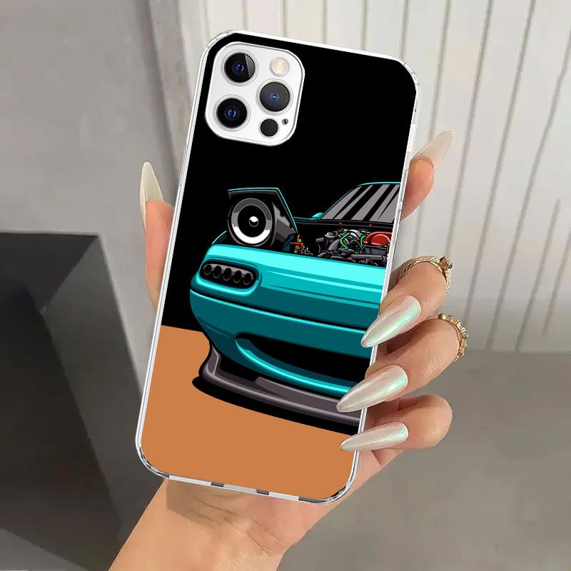 JDM Car MX5 Cute Phone Case for Iphone 17 Air 16 15 Plus 14 13 Mini 12 11 Pro Max 16E 7 8 SE 2020 Soft Funda Print Shell 17 Air