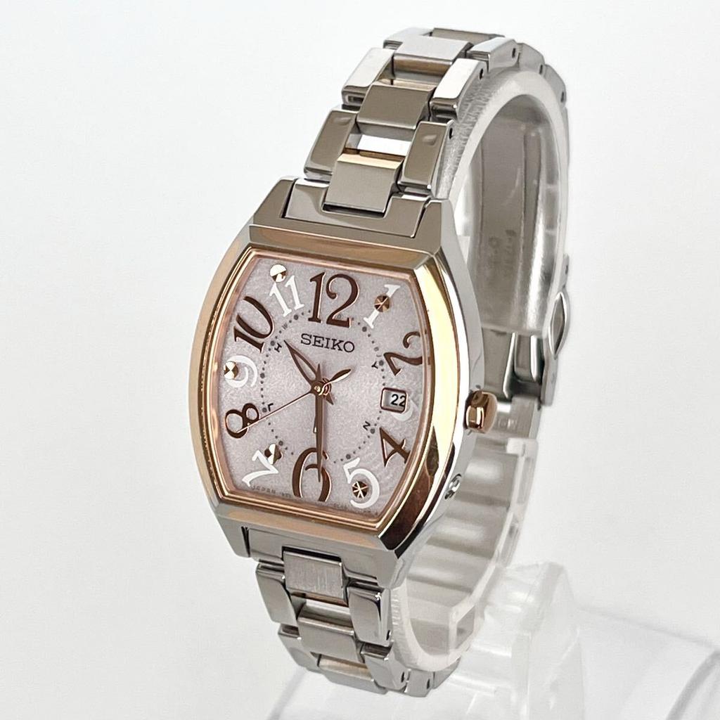 SEIKO Polished Lukia Excellent Pink Silver Gold s2358 Ladies' Watch, Radio-Controlled Solar, Dial