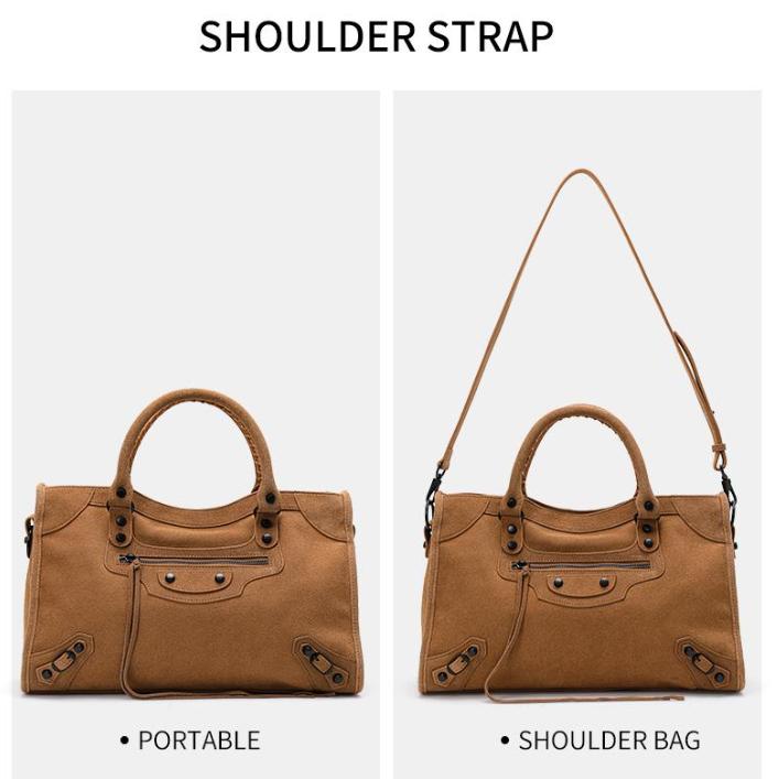 Brun Koskinn Toteväska – Vintage Mockaskinnfinish, Rymlig och Snygg för Vardagsbruk