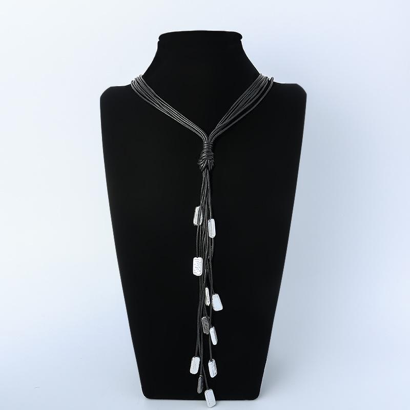 Necklace Vintage Natural Stone Premium Sense Tassel Sweater Chain Ladies Alloy Long Necklace