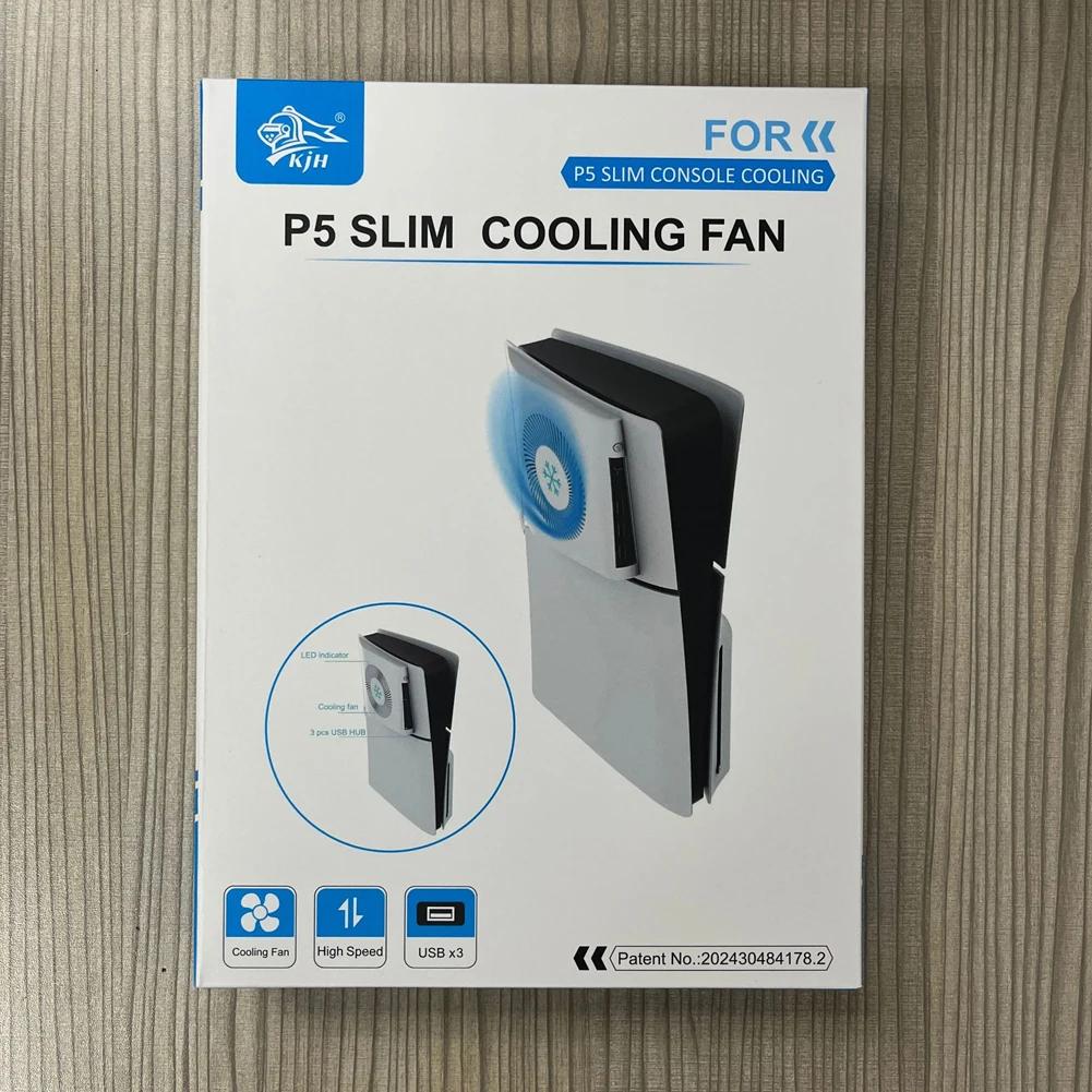 Für PS5 Slim Konsole Lüfter Seitenmontierter Lüfter Seiten-Temperaturregelung Lüfter Frontabdeckung für Playstation 5 Slim