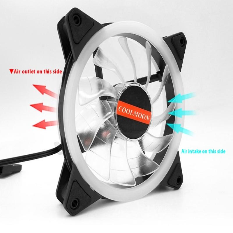 Ventola per case PC 120mm Raffreddatore Gomma antivibrazione regolabile LED Ventola di raffreddamento per computer 12V Silenziosa Ventilador PC Ventola di raffreddamento per computer