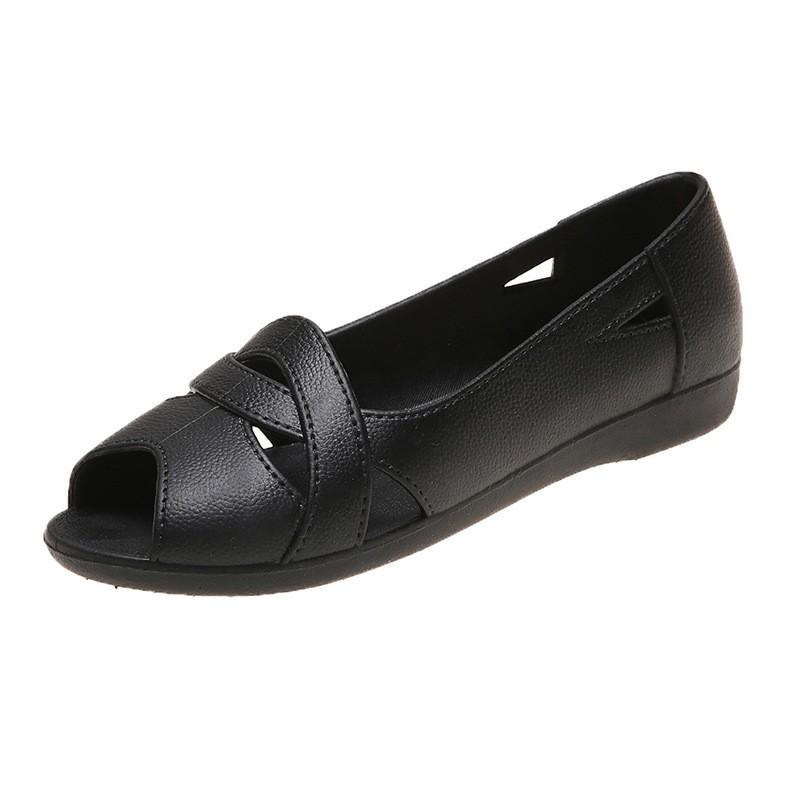 Women s Fish Mouth Sandals Soft Soled Spring/Summer Mom s Shoes 36