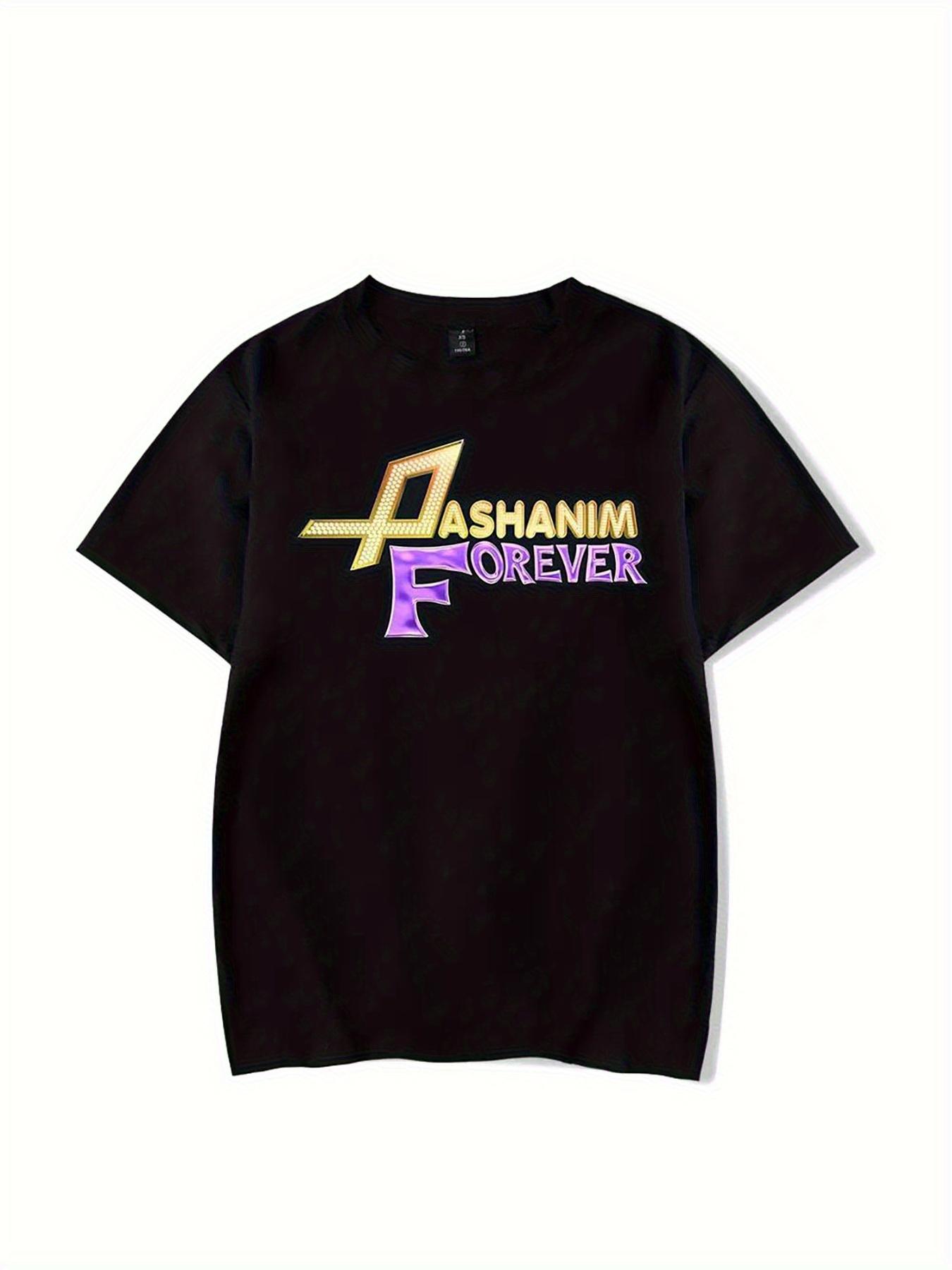 

Pashanim Forever T-Shirt in a Retro 90S Style - a Black Vintage Harajuku Streetwear Tee Featuring a Striking Geometric Design XL