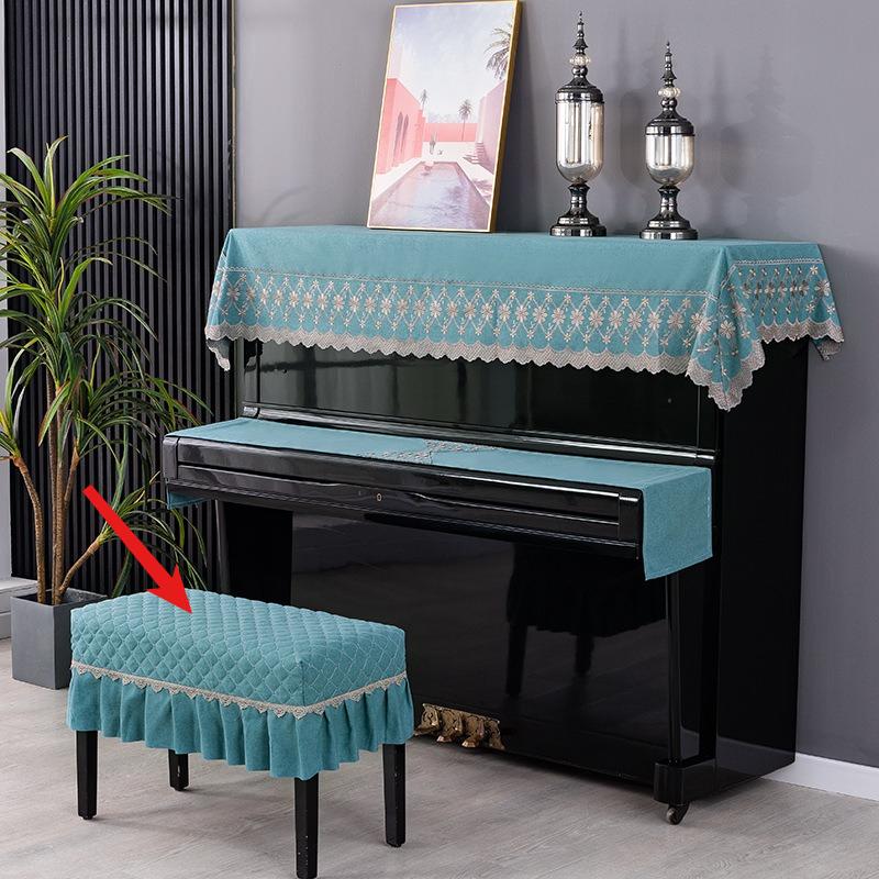 Modern Minimalist Nordic Style Dust Cover Fabric Upright Piano Cover Cloths Half Covered Piano Key Protective Cloth Home Decorat Bench with Skirt Edge