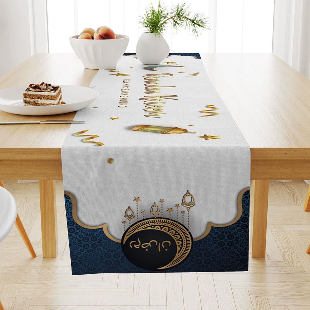 Ramadan Eid Mubarak Decorative Tablecloth Home Party Festive Starry Table Ambiance Dusting Sky P2U0