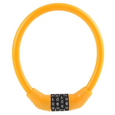 Bike Lock Cable High Security 4?Digit Number Bicycle Cable Locks for Cycling OutdoorsOrange