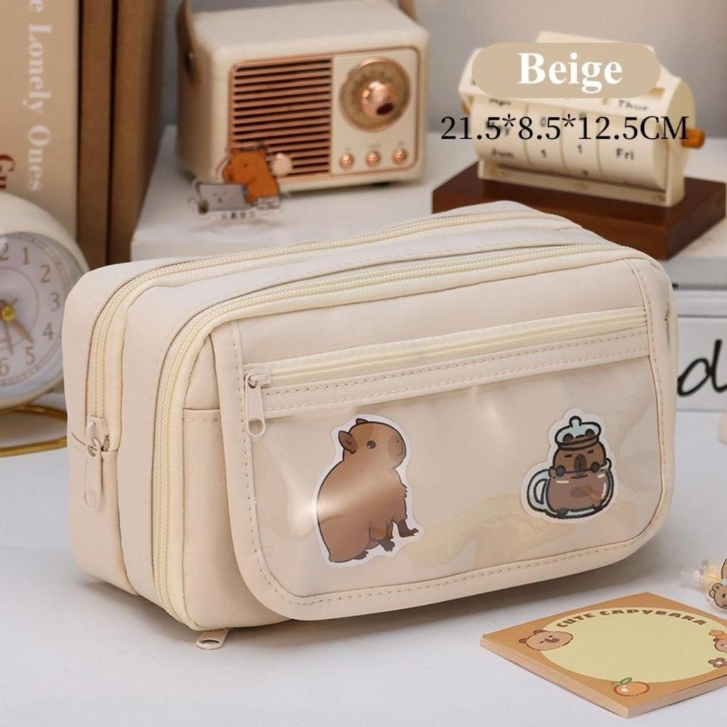 Doppellagiges Federmäppchen, große Kapazität, minimalistisches Federmäppchen aus Stoff für Schülerinnen, Schreibwaren-Organizer, Stiftetaschen