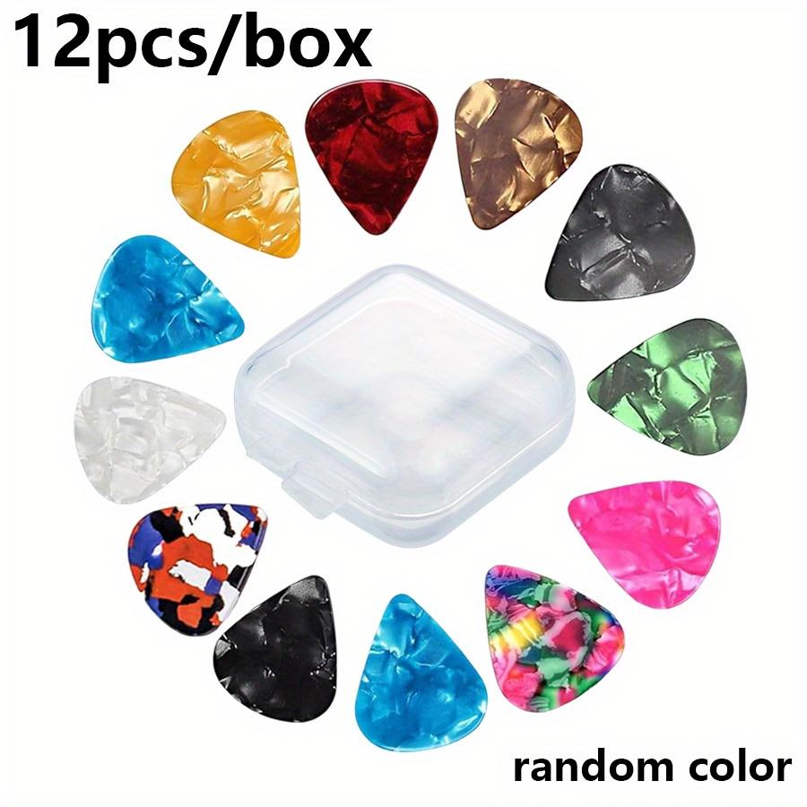 6/12/30/50pcs Boxed 0.46mm Guitar Picks - ABS Plastic, Assorted Colors & Designs for Guitar Ukulele Bass, Acoustic/Electric JXB