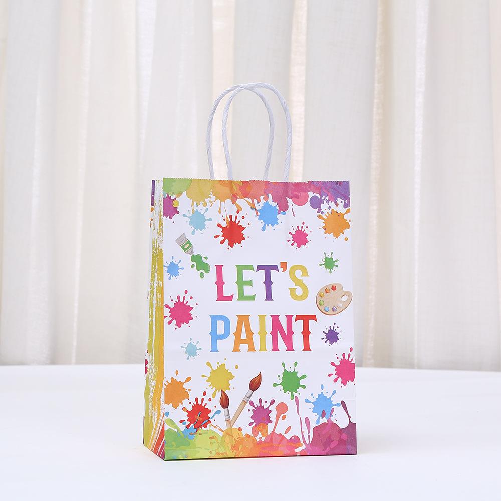 StoBag 2026 NEW Painting Theme Paper Bag Art Gift Wrapping Bag for Sweets Party Favor Birthday Return Bags Kids Drawing Supplies