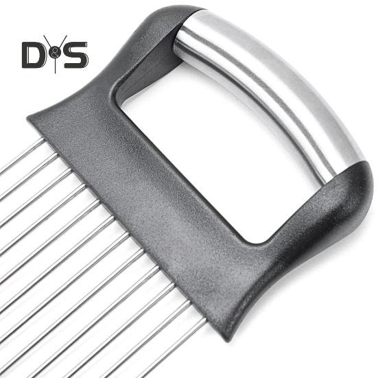 Løkholderskjærer for enkel oppbevaring av skjæring Løkskjærer i rustfritt stål for tomater Sitroner Avokado Multifunksjonell kjøkkenutstyr