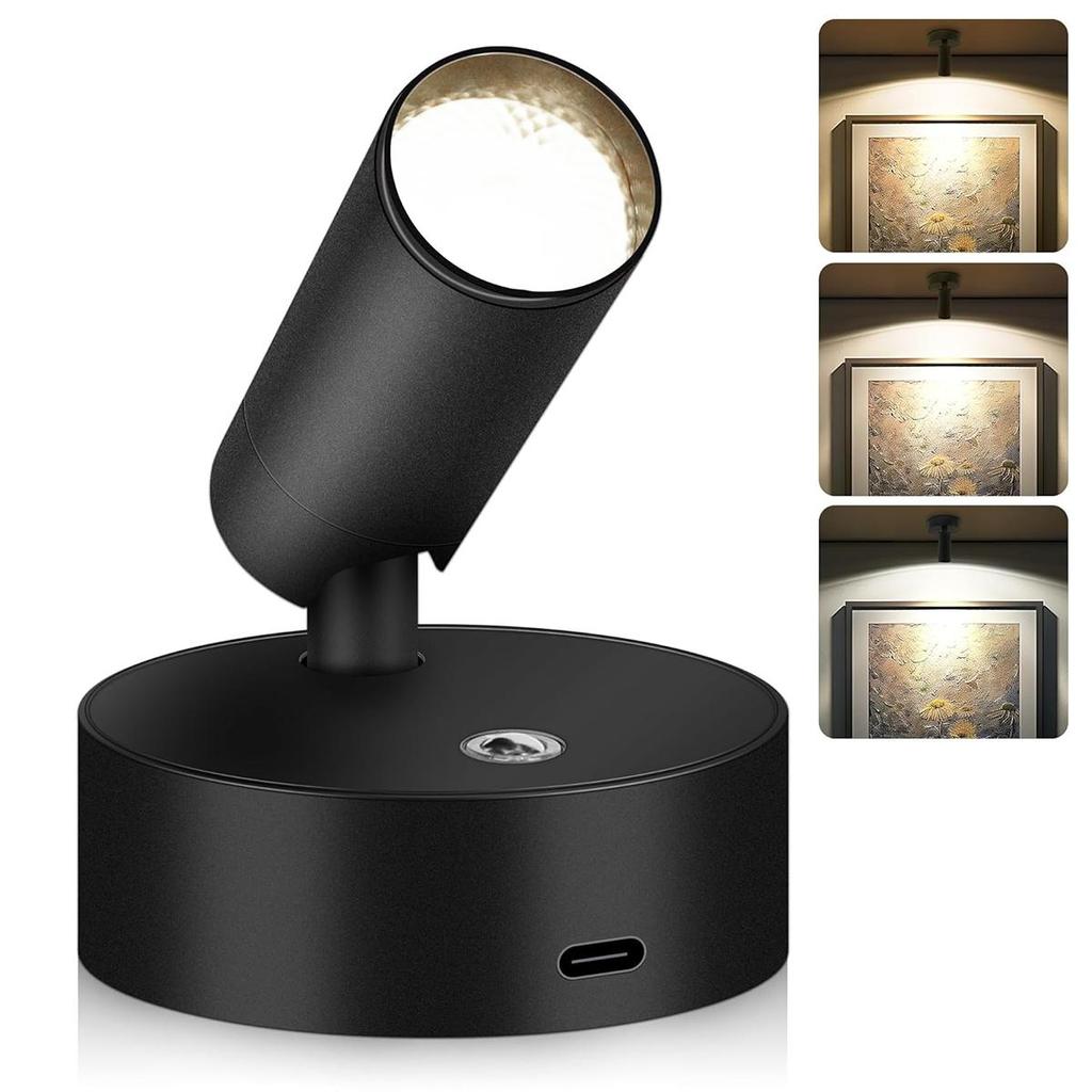 Kabellose Wandleuchte Magnetische Basis Touch Beside Lampe USB Wiederaufladbar Dimmbar Innenbeleuchtung Downlight LED Dekor Schlafzimmer Nacht