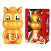 Gold Cartoon Piggy Bank Thickened Good Luck Zodiac Horse Coin Jar Durable Anti-fall Coin Saving Box New Year Celebration