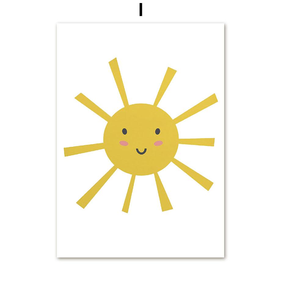 Princess Castle Unicorn Rainbow Sun Star Wall Art Canvas Painting Nordic Posters And Prints Wall Pictures Girl Kids Room Decor