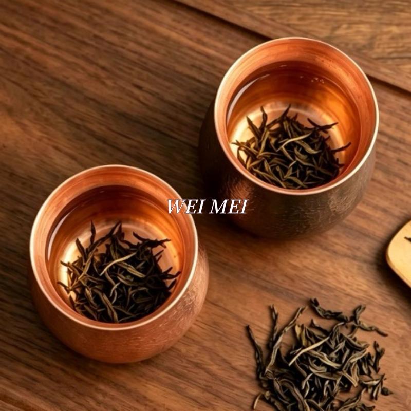 Handcrafted Pure Copper Vintage Coffee Mug,Home 350ml Tea Cup,Outdoor Camping Engraving Hammer Texture Cold Drink Cup Drinkware