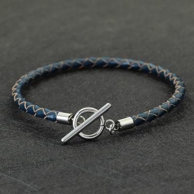 Hiphop Echtes Leder Armband Herren Unverblassender Edelstahl OT Schnalle Armreif Herren Accessoires Geschenke für Ihn Pulseria Homme