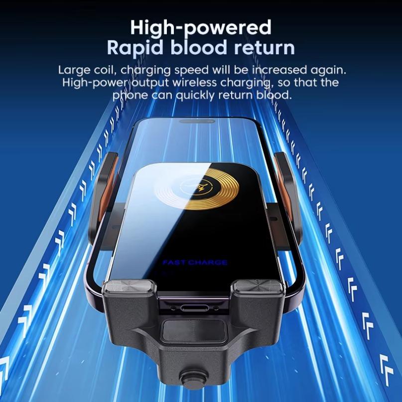 360° Rotation Car Wireless Charger Phone Charge Holder Air Outlet Cell Stand For iPhone 16 15 14 13 12 Car Fast Charging Station