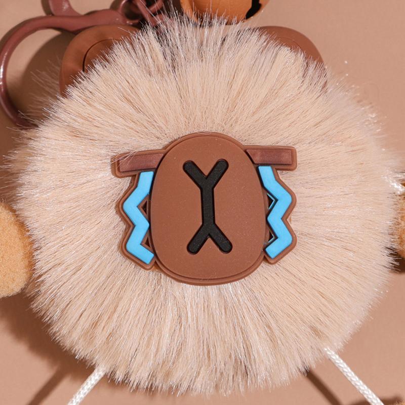 Kawaii Capybara Plush Keychain Cute Cartoon Doll Keyring Creative Woven Rope Key Holder Lovely Backpack Pendant Couple Gifts