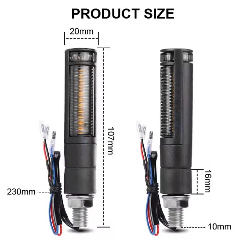 12V M10 Universal Motorcycle LED Turn Signals Light Waterproof Indicators Amber Flasher Blinker Lamp Accessories For Motorbike