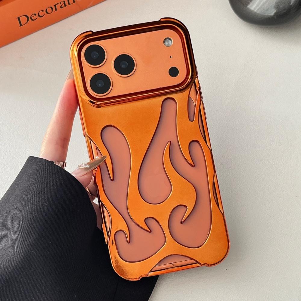 Per custodie iPhone 17 Pro Placcatura TPU Modello Fiamma Vuota 3D Custodia per Telefono Antiurto per iPhone 17 16 Pro Max Air 15 16 Plus Cover