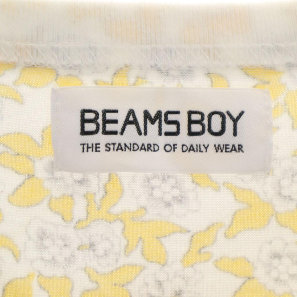 BEAMS BOY Made In Japan Floral French Sleeve Knee-length Dress White Women Used