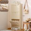 Slim Vertical Shoe Cabinet with Multi-Layer Storage and Doors