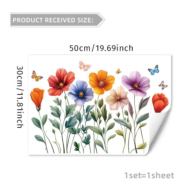 

Новые весенние наклейки с бабочками и цветами, оконные наклейки без клея, легко снимаются, электростатические наклейки на стекло Literary Flower [UV] (no bag)