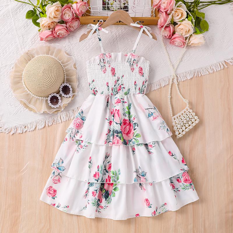 Rochie cu bretele pentru fete Vara 2025 Rochii tort pentru fete